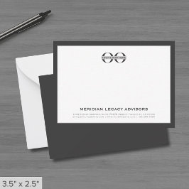 Grått Business Note Card med Logotyp Anteckningskort
