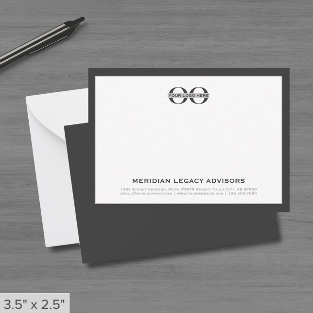 Grått Business Note Card med Logotyp Anteckningskort (Skapare uppladdad)