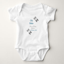 Grått-butterflublått babydusch baby modern text t shirt