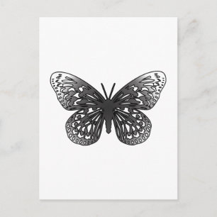 Grått Butterfly Vykort