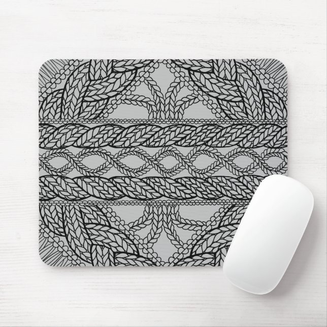 GRÅTT CABLE STICKA Mouse Pad Musmatta (Med mus)