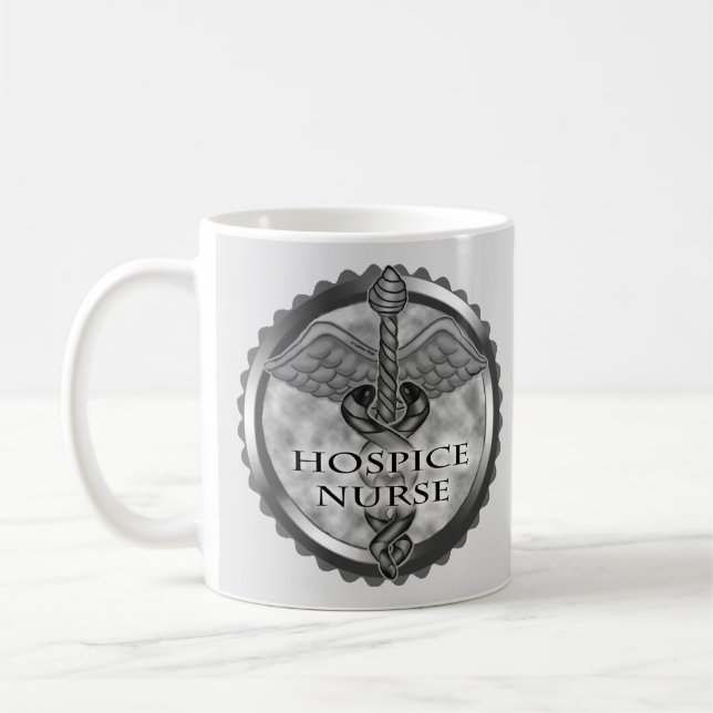 Grått caduceus Hospice Nurse Kaffemugg (Vänster)