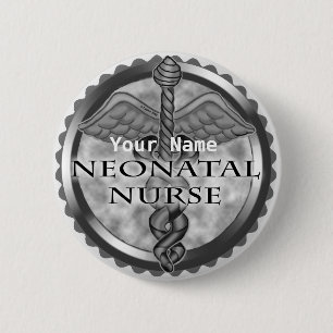 Grått caduceus Neonatal Nurse Knapp