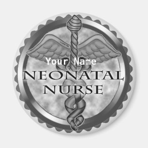 Grått caduceus Neonatal Nurse Magnet
