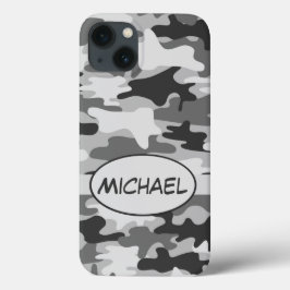 Grått Camo Camouflage Namn Personlig