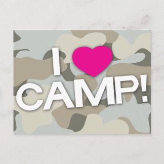 Grått Camo I KÄRLEK CAMP! Vykort
