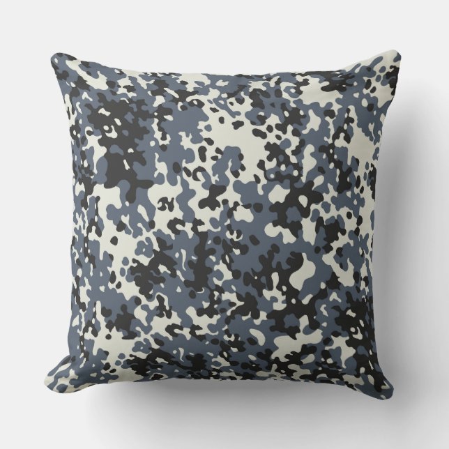 Grått Camo Mönster Pillow Kudde (Framsida)