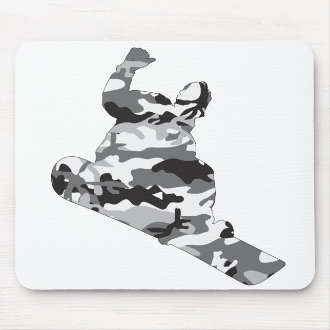 Grått-Camo-Snowboarder Musmatta (Framsidan)