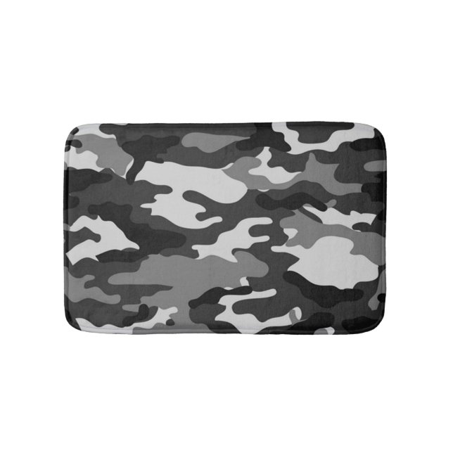 Grått Camouflage Bath Mat Badrumsmatta (Framsidan)