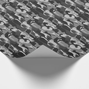 Grått Camouflage Cats Mönster Grått Kattunge Camo Presentpapper