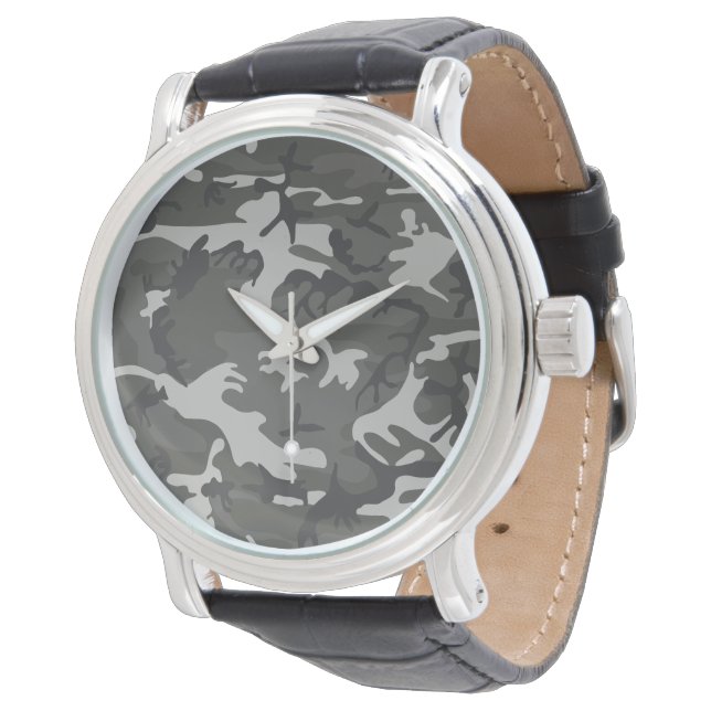 Grått Camouflage Mönster, Militära Mönster, armén Armbandsur (Vinklad)