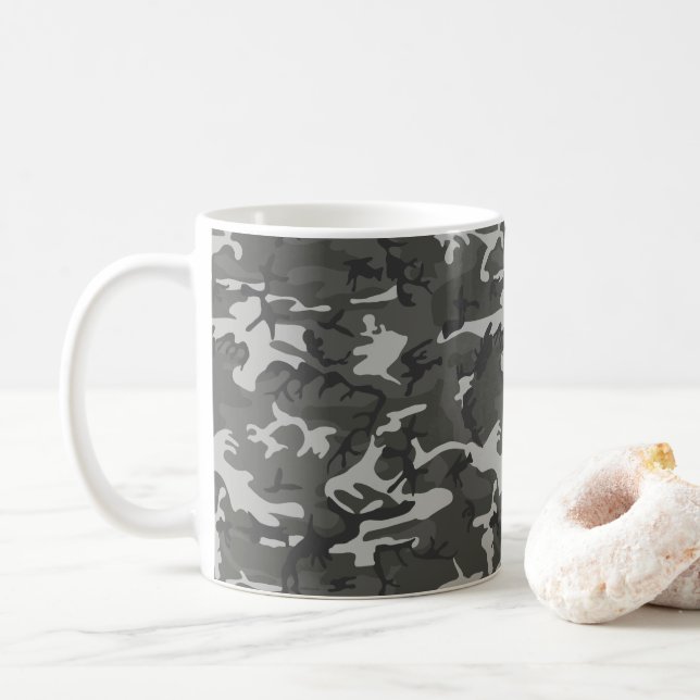 Grått Camouflage Mönster, Militära Mönster, armén Kaffemugg (Med munk)