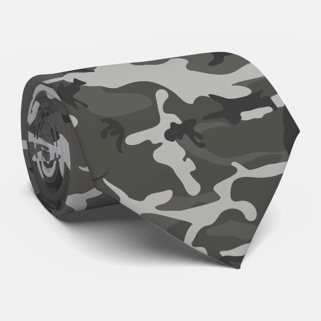 Grått Camouflage Mönster, Militära Mönster, armén Slips (Rullad)