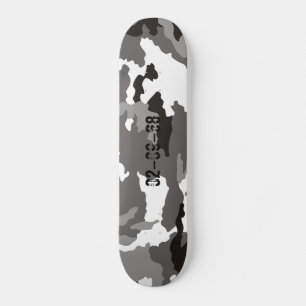 Grått camouflage mönster old school skateboard bräda 21,6 cm