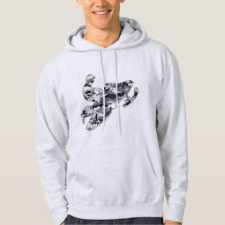 Grått Camouflage Snowmobiler Hoodie