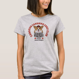 Grått Canadian Cardigan Corgi Klubb för kvinnor T Shirt
