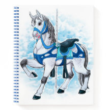 Grått Carousel Horse Notebook