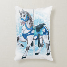 Grått Carousel Horse Pillow