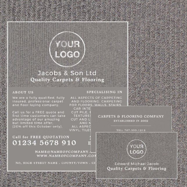 Grått Carpet, Carpet Lagrar, Fitter Advertising Flygblad (Skapare uppladdad)