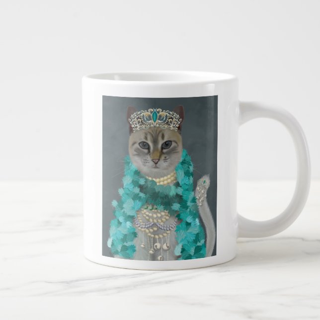 Grått Cat | Adorterat med Klockor Porträtt Jumbo Mugg (Höger)