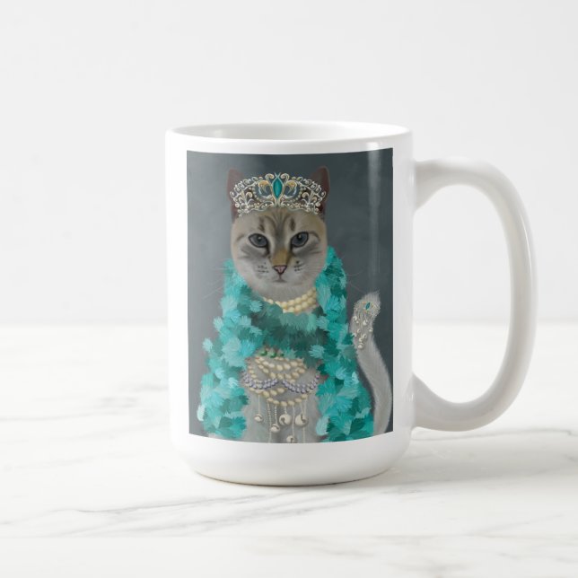 Grått Cat | Adorterat med Klockor Porträtt Kaffemugg (Höger)
