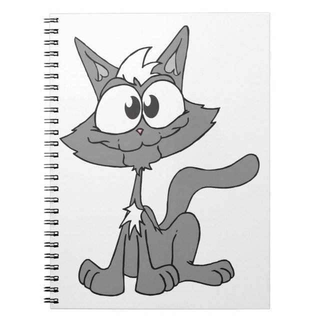 Grått Cat Anteckningsbok (Framsidan)