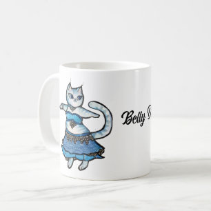 Grått Cat Belly Dancer Kaffemugg