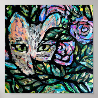 Grått Cat Collage Art Kattunge Collages Poster