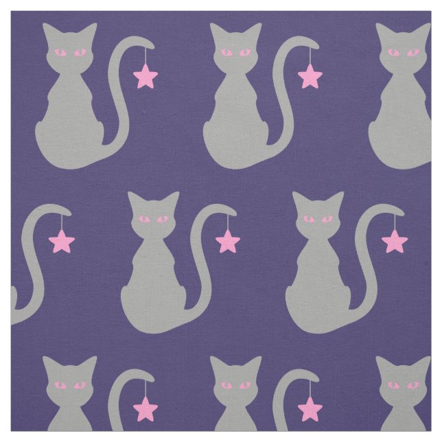 Grått Cat Fabric Tyg (Provkarta)