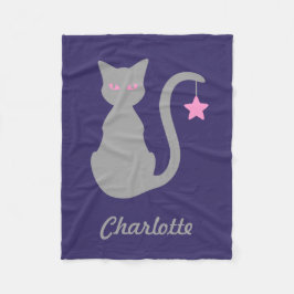 Grått Cat Fleece Blanket