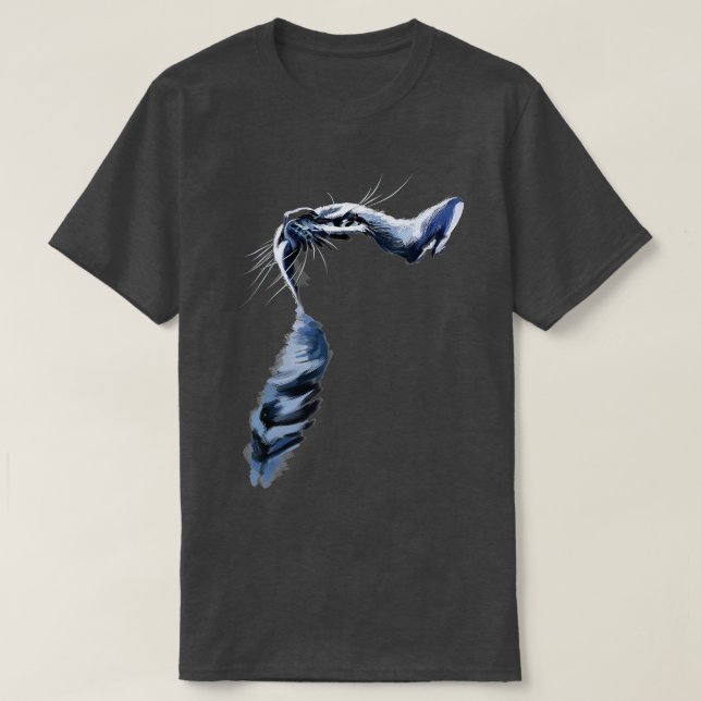 Grått Cat-gåvor för skuggade katter T Shirt (Design framsida)