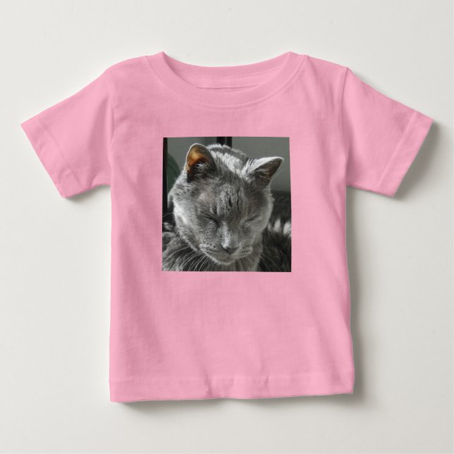 Grått Cat Infant Creeper Onsie Tee (Framsida)