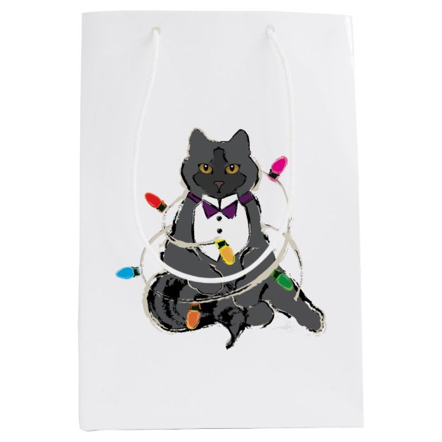 Grått Cat, inkapslat i julklapp Ljus (Framsidan)