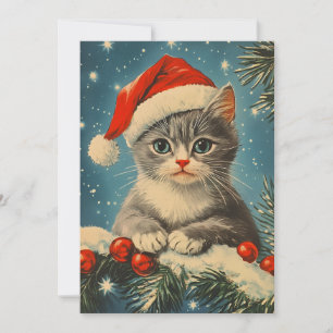 Grått Cat jul Julkort
