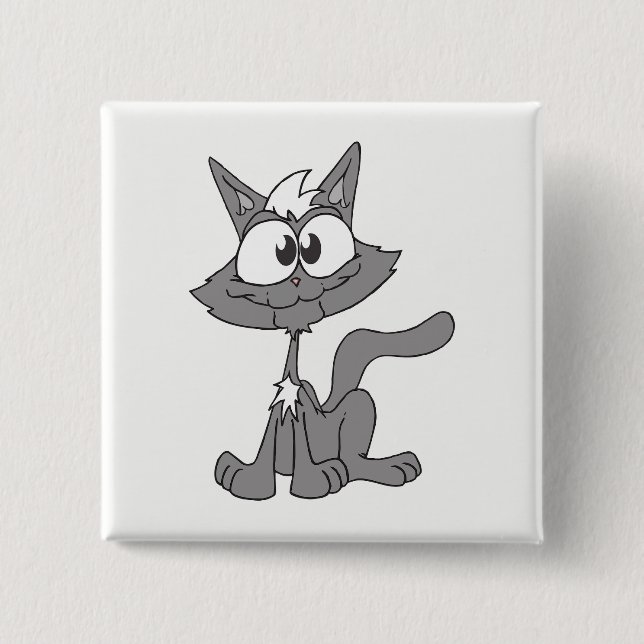 Grått Cat Knapp (Framsida)