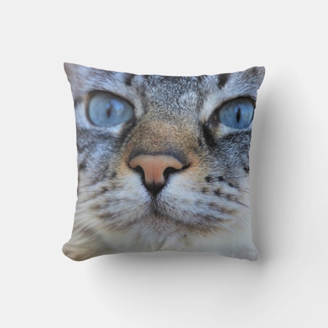 Grått Cat Kudde (Framsida)