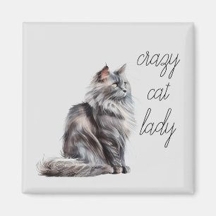Grått Cat Magnet