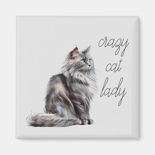 Grått Cat Magnet (Framsidan)