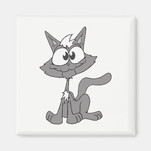 Grått Cat Magnet