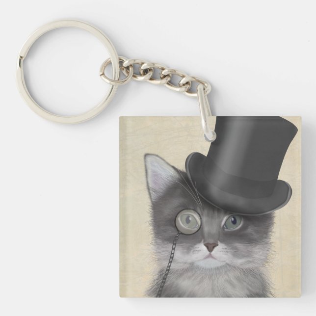 Grått Cat med Top hat (Framsidan)