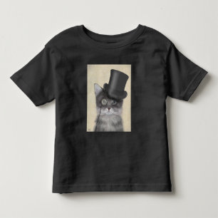 Grått Cat med Top hat T Shirt