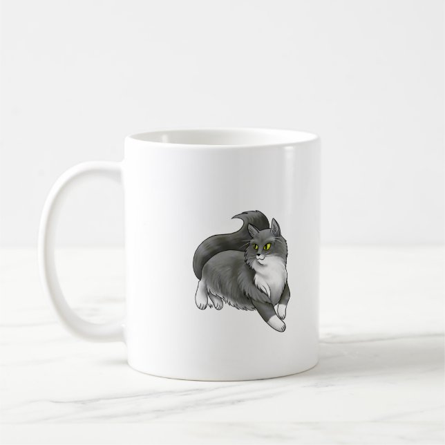Grått Cat Mugg (Vänster)