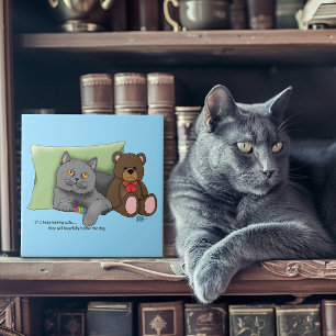Grått Cat-Nalle Kakelplatta