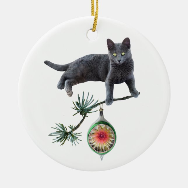 Grått Cat Ornament (Framsidan)