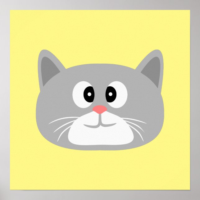 Grått Cat Poster (Framsidan)