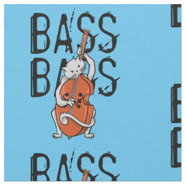 Grått Cat som spelar en Dubbla Bass eller Cello Tyg