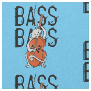 Grått Cat som spelar en Dubbla Bass eller Cello Tyg