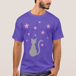 Grått Cat Stars T-Shirt
