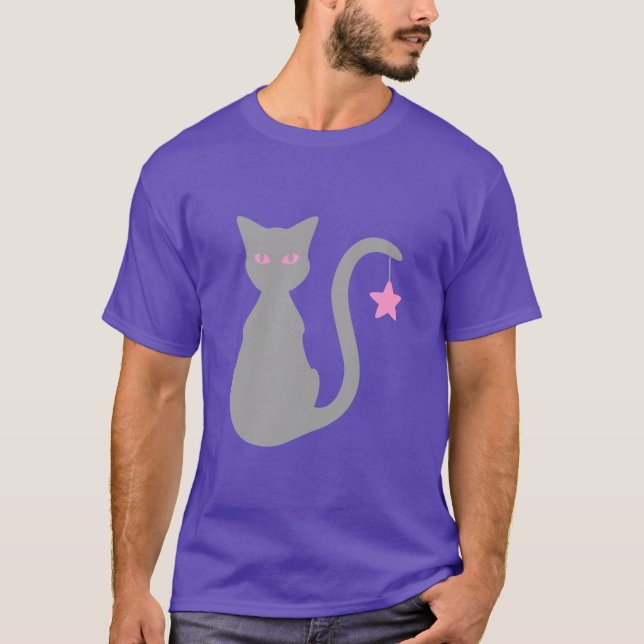 Grått Cat T-Shirt (Framsida)