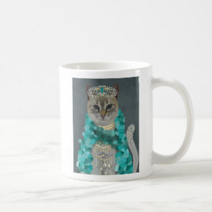 Grått Cat Tillagt med Klockor Porträtt Kaffemugg